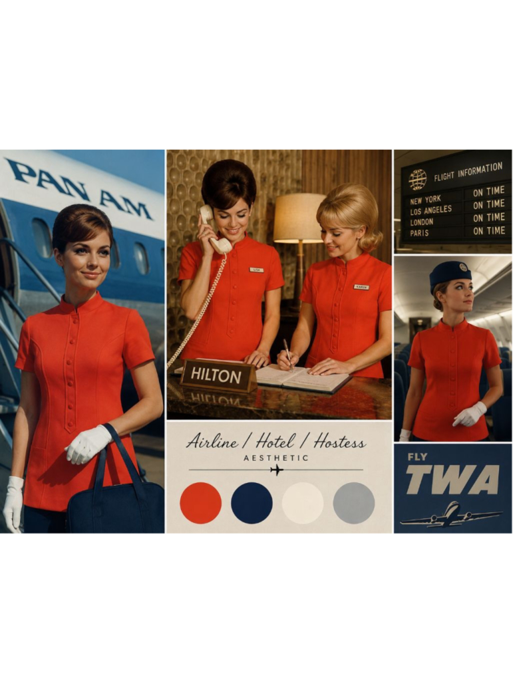 Vintage 1960s Mod Space Age Double Knit Tunic Top Neon Fire Orange